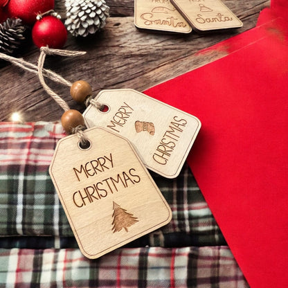 Rustic Holiday Gift Tags - Christmas Gift Tags - Wooden Present Tags