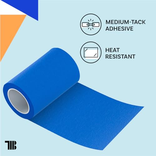 Wide Blue Painters Tape, 6 inch x 60 yds, Made in America, Great Masking Tape for 3D Printing and Laser Cutting, Removes Cleanly for 21 Days