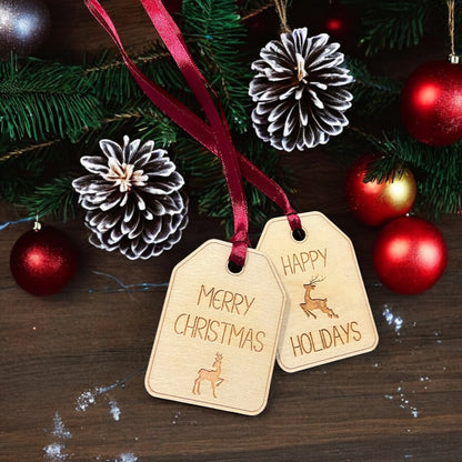 Rustic Holiday Gift Tags - Christmas Gift Tags - Wooden Present Tags