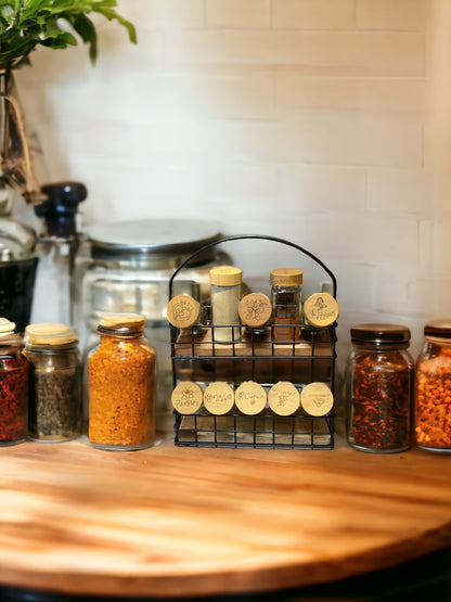 Personalized Acacia Wood Spice Jars