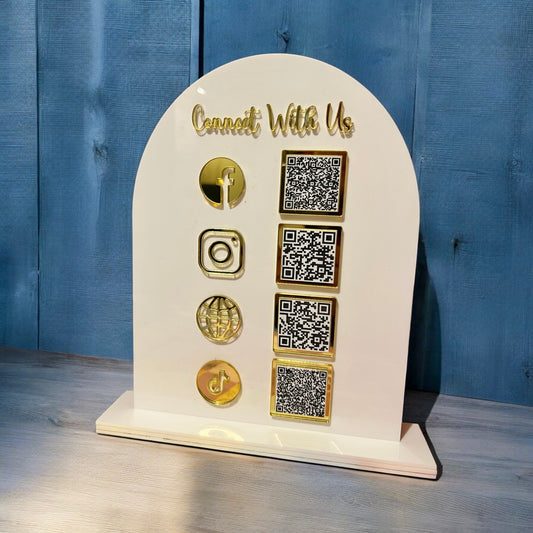 Custom QR Code Business Sign (4 codes)