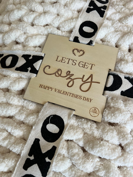 Wholesale Blanket Tag: Let's Get Cozy - Valentine's Day