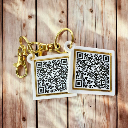 QR Code Keychains - Double-Sided (Set of 2)