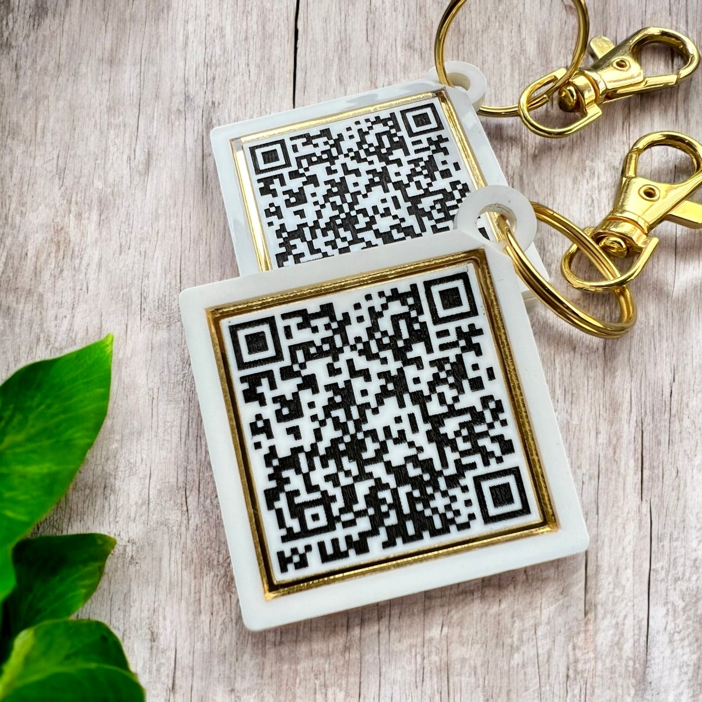 QR Code Keychains - Double-Sided (Set of 2)