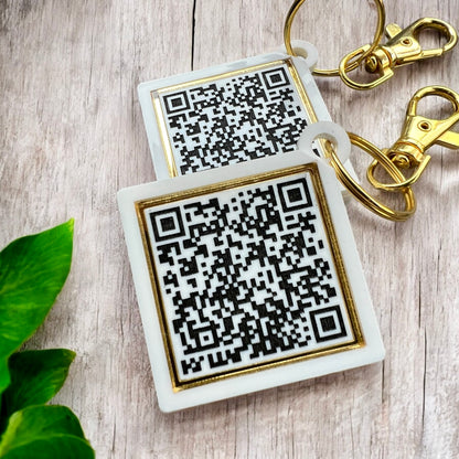 QR Code Keychains - Double-Sided (Set of 2)