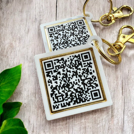 QR Code Keychains - Double-Sided (Set of 2)