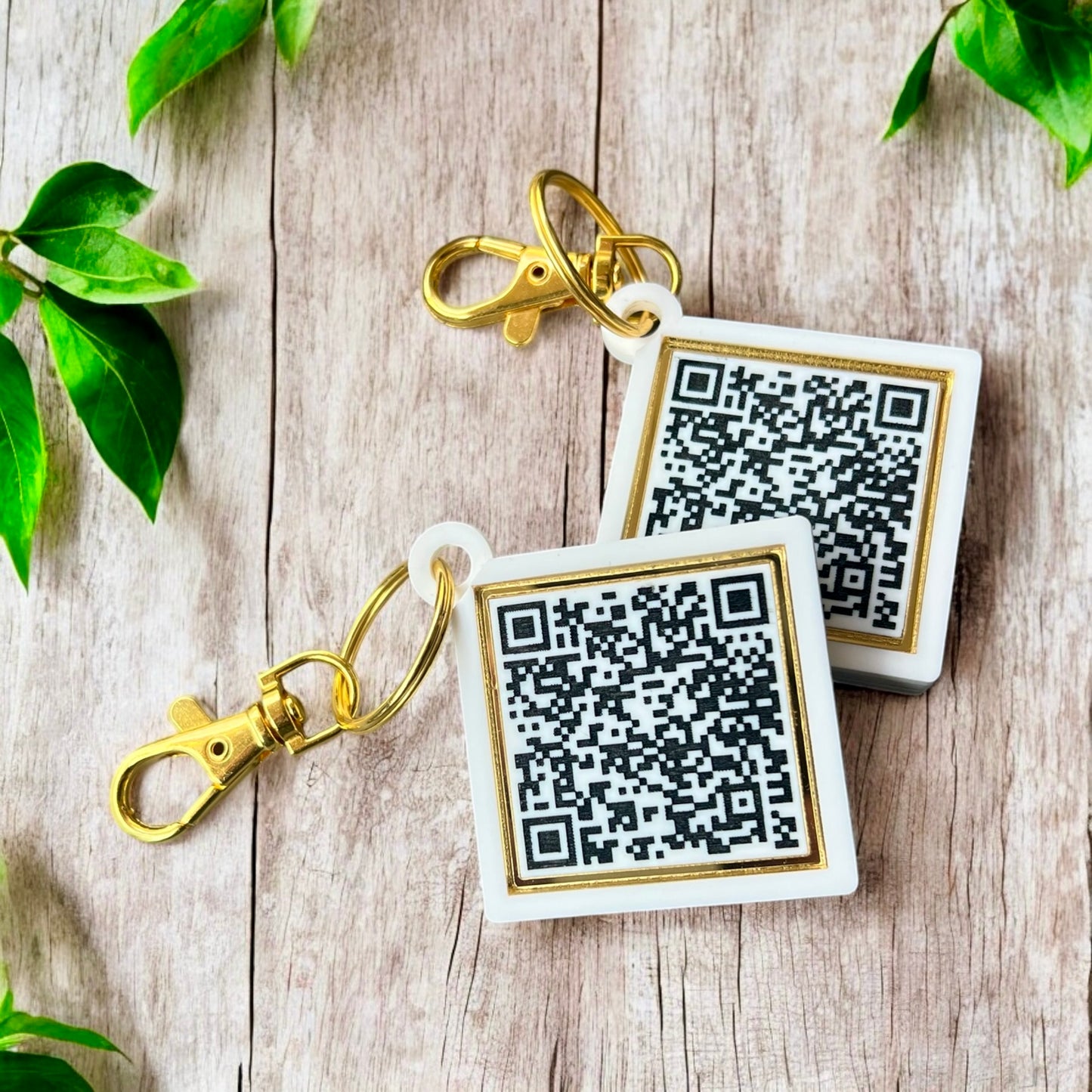 QR Code Keychains - Double-Sided (Set of 2)