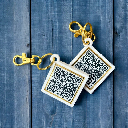 QR Code Keychains - Double-Sided (Set of 2)