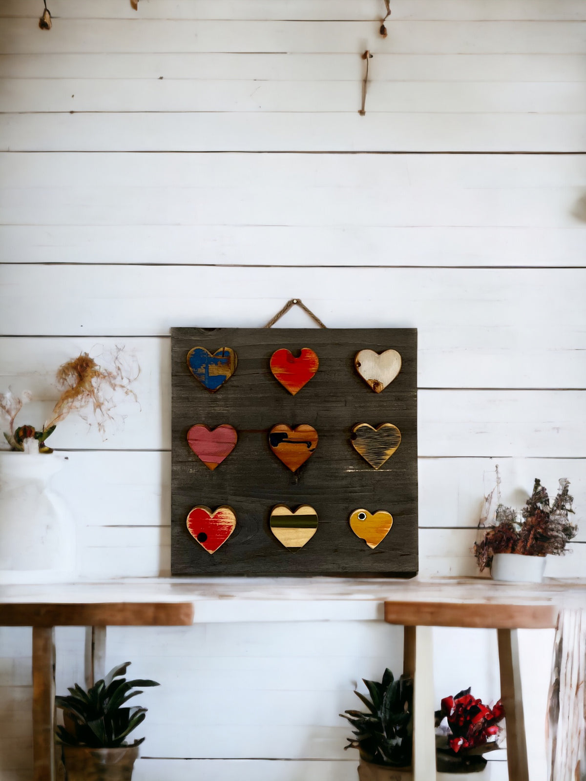 Imperfect Wood Wall Hearts