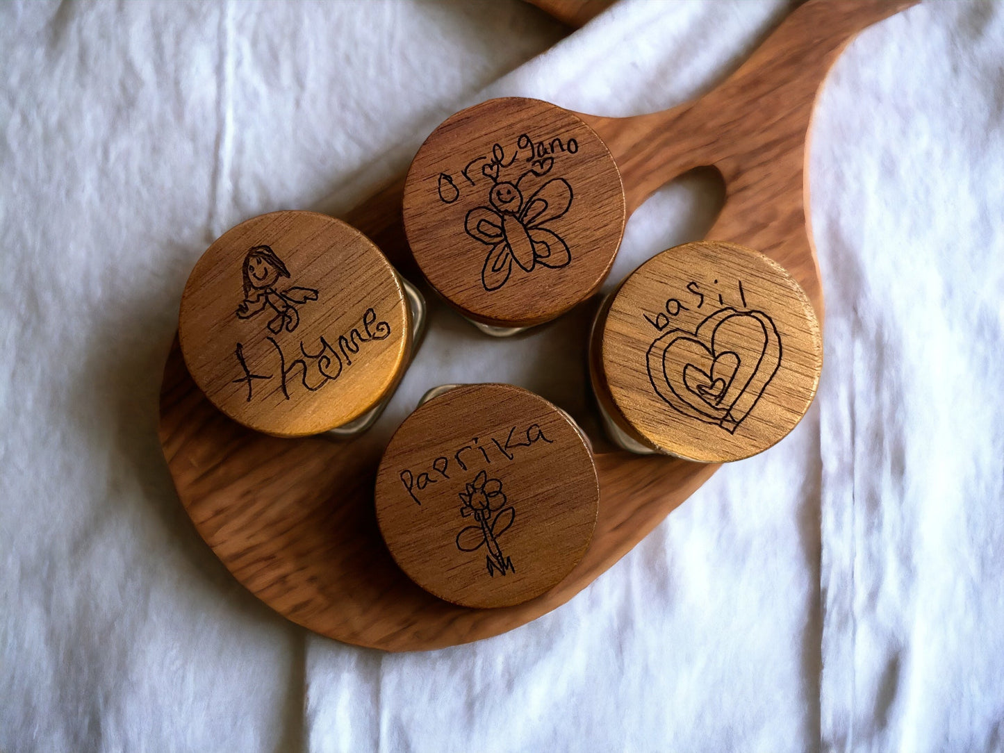 Personalized Acacia Wood Spice Jars