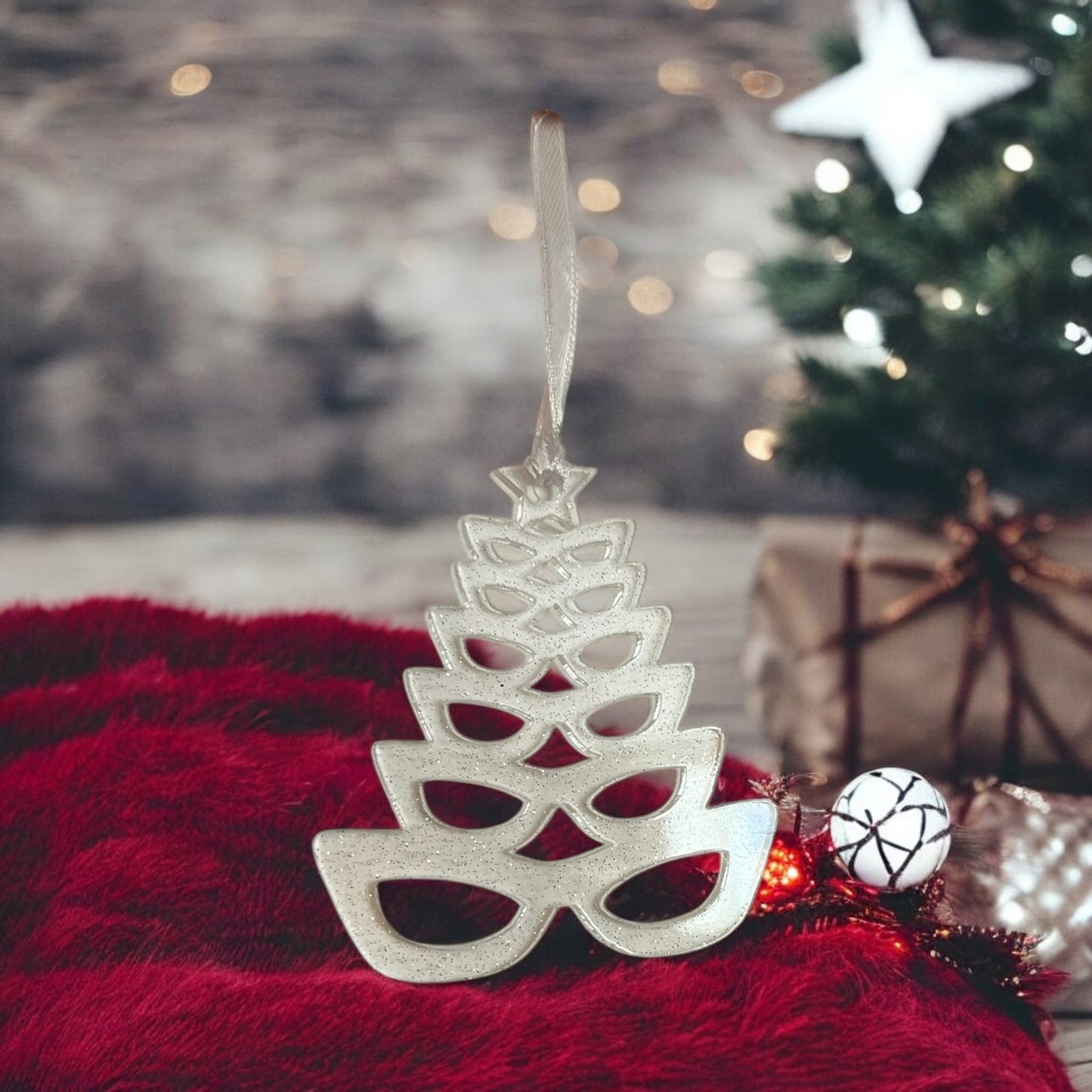 Eyeglasses Ornament - Glitter Acrylic