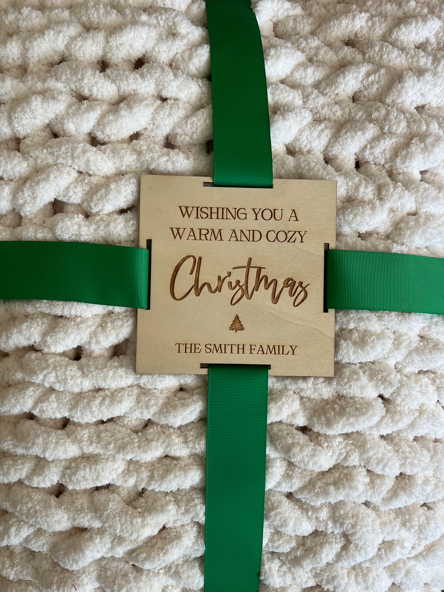 Keepsake Blanket Tag: Warm & Cozy Christmas - Personalized