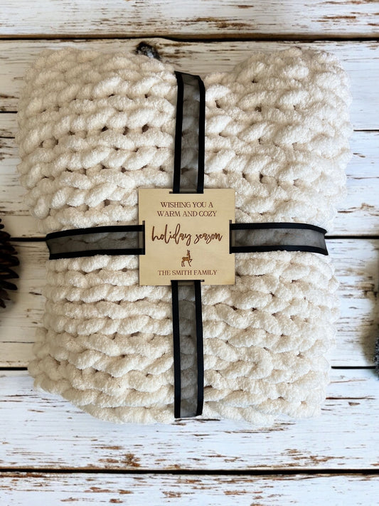 Keepsake Blanket Tag: Warm & Cozy Holiday Season - Personalized